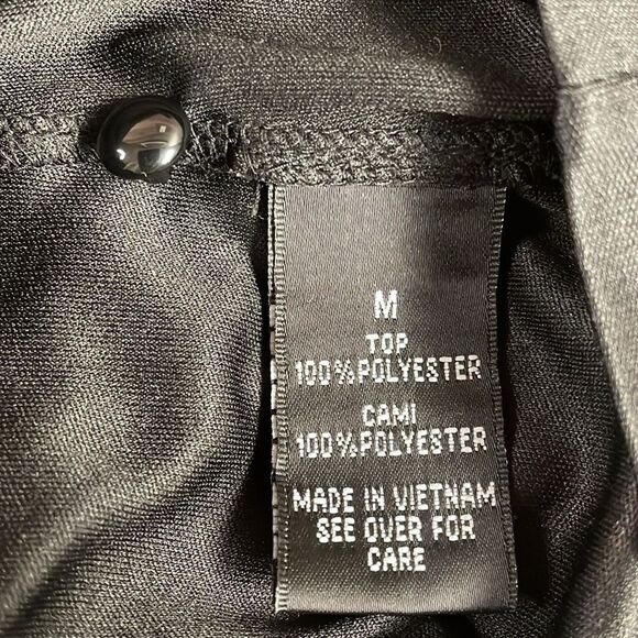 A Byer Blouse Set,Button Cardigan& Spaghetti Strap Top,M, Floral Black and Red - Picture 13 of 13